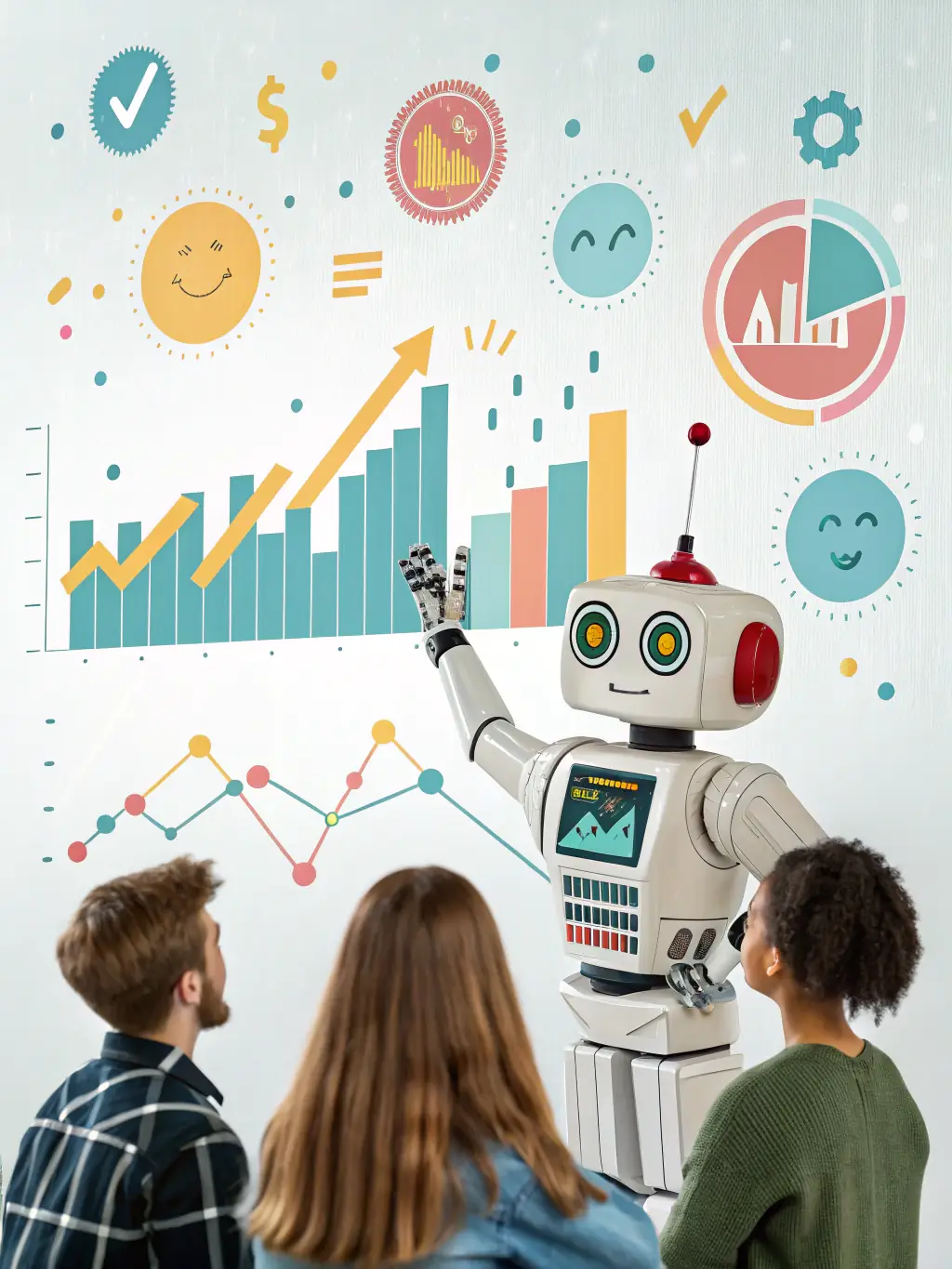 An image depicting a lead generation process, with AI algorithms identifying potential clients and automating outreach, visualized through data charts and graphs.